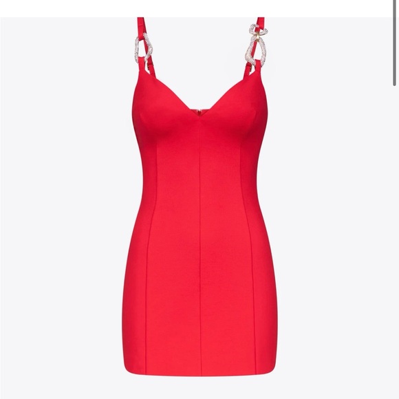 AREA Crystal Link Mini Dress Red sz XS/XXS Gorgeous - Picture 2 of 4